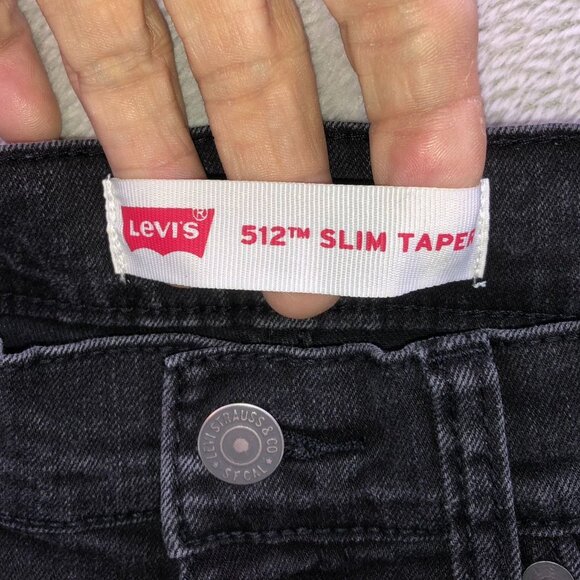 Levi's Women's 512 Jeans Size 16 Slim Taper Black Denim Classic Casual Travel - Picture 10 of 16